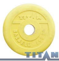 диск обрезиненный titan 51 мм 1,25 кг. желтый 