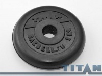 диск обрезиненный titan 31 мм 1 кг. черный