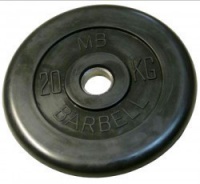 диск обрезиненный mb barbell 26 мм 20 кг. черный