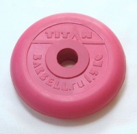 диск обрезиненный titan 31 мм 1,5 кг. красный 