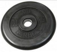 диск обрезиненный mb barbell 31 мм 20 кг. черный