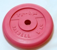 диск обрезиненный с втулкой titan profy 51 мм 5 кг. красный 
