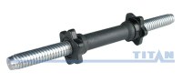 гриф гантельный titan ф31х6 мм, l-450 мм, с эргономичной пластиковой ручкой, з/г