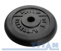 диск обрезиненный titan 31 мм 5 кг. черный