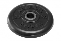 диск обрезиненный с втулкой titan arsenal 31 мм 2,5 кг. черный