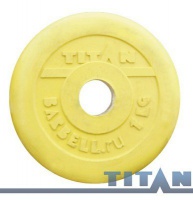 диск обрезиненный titan 31 мм 1 кг. желтый 