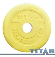 диск обрезиненный titan 26 мм 1 кг. желтый 