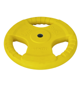 диск обрезиненный bb-201, d=26 мм, желтый, 15 кг
