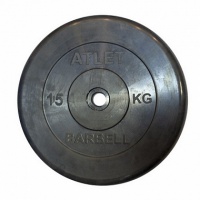 диск обрезиненный d51мм mb barbell atlet 15кг черный